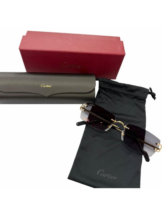Cartier 001 L 140 Decor C de Cartier Square Rimless Sunglasses Eyewear main image 4